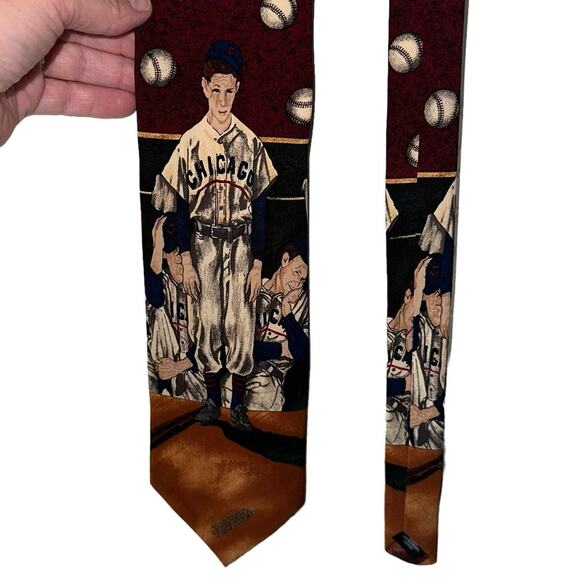 Normal Rockwell Saturday Evening Post Cubs Baseball Tie - Picture 2 of 5